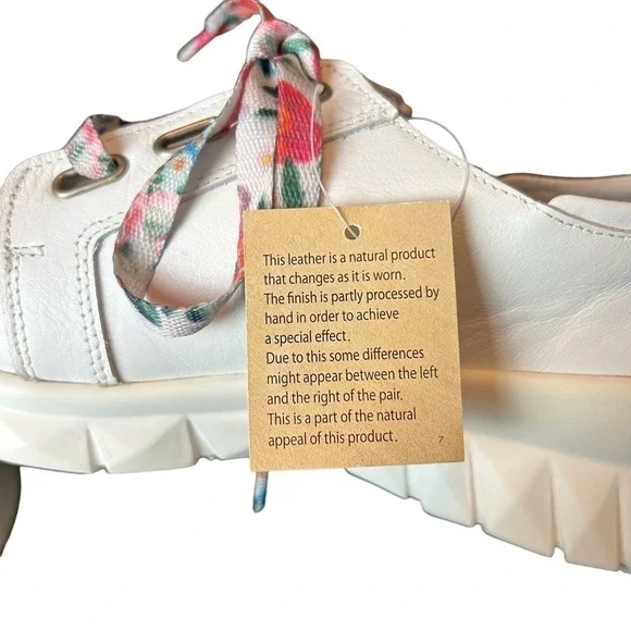 NAOT Eliot’s Top Quality White Leather Lace Up Side Zip Slip Sneakers - Picture 13 of 16